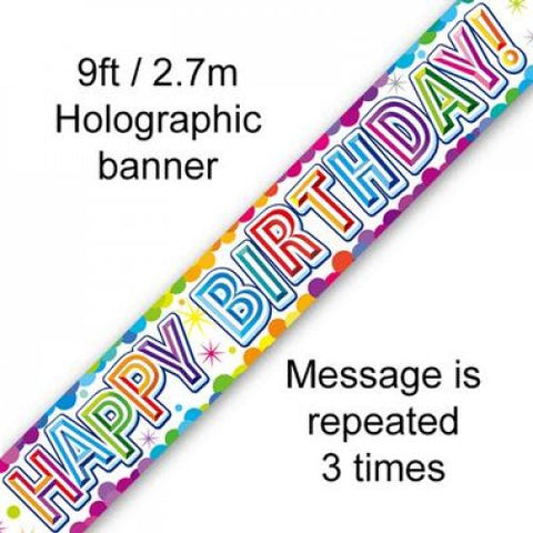 Foil Banner - Colour Confetti Happy Birthday  2.7M