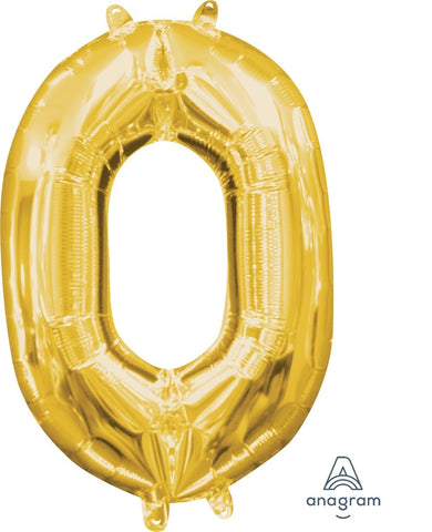 Foil Balloon Juniorloon - 0 Gold Anagram (Air-filled only)