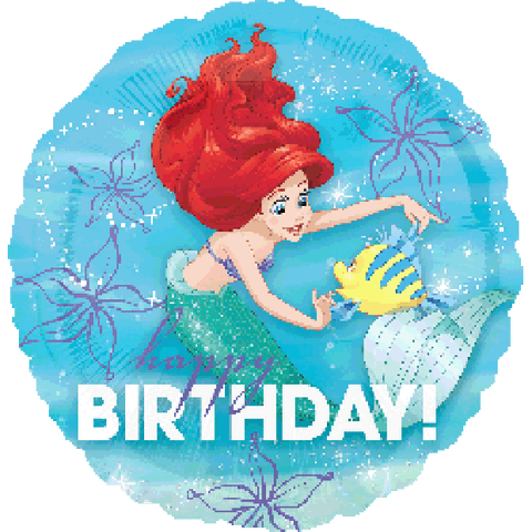 Foil Balloon 18" - Anagram Licensed Foil 45cm Ariel Dream Big Happy Birthday