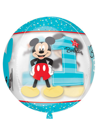 Orbz Bubble  Balloon - 1st Birthday Mickey Mouse