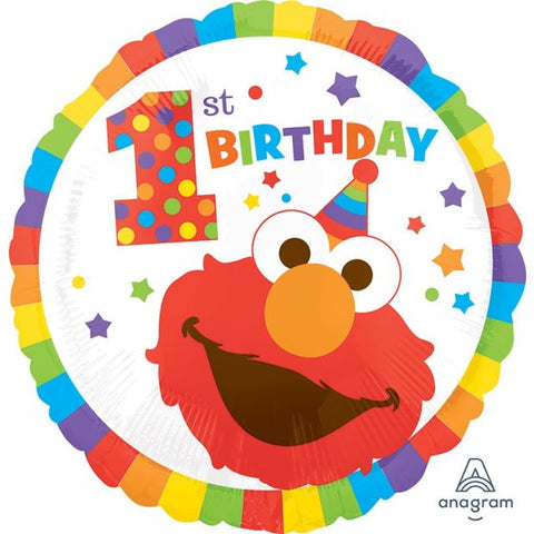Foil Balloon 18" - Anagram Licensed Foil 45cm Sesame Street 1st Birthday