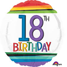 Foil Balloon 18" - 18th Birthday Rainbow