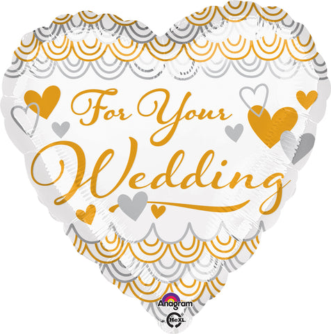 Foil Balloon 18" - For Your Wedding heart