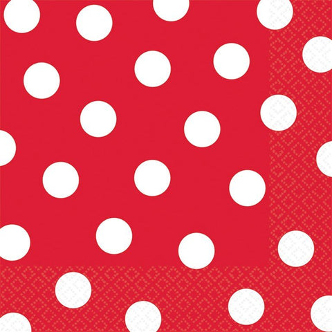 Lunch Napkins - Dots Lunch Napkins Apple Red