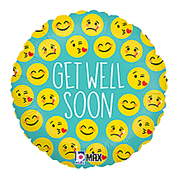 Foil Balloon 18" - Get Well Soon Emoji