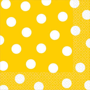 Lunch Napkins - Dots Lunch Napkins Yellow Sunshine