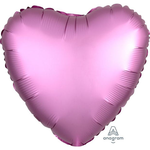 Foil Balloon 18" -Heart Satin Luxe Flamingo