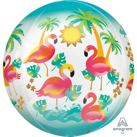Orbz Bubble Balloon - Hawaiian Flamingo