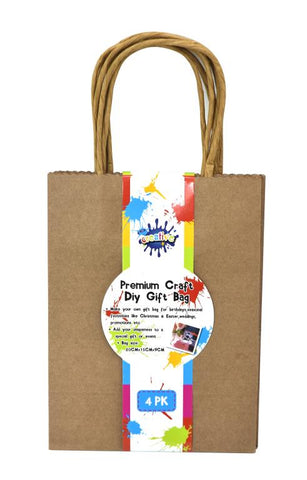 Gift Bags - Brown Paper Craft DIY Gift Bags (4Pk)