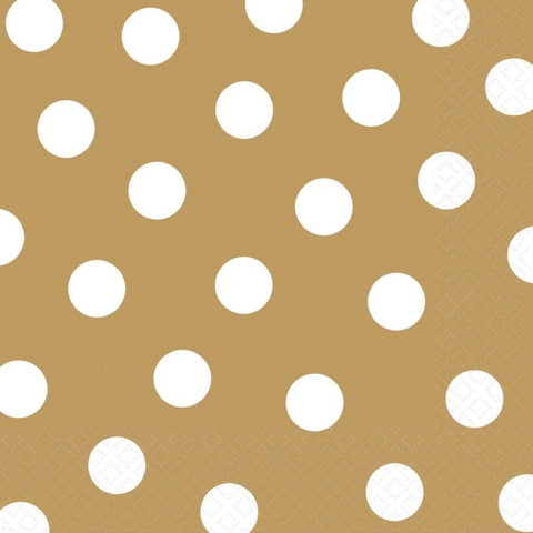 Lunch Napkin - Gold Colour with White Dots