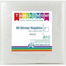 Dinner Napkins - White Napkin 40x40cm 2ply