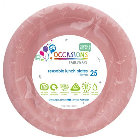 Reusable Lunch Plates - Light Pink Pk25