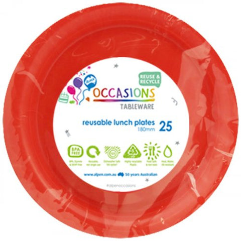 Reusable Lunch Plates - Orange Pk25