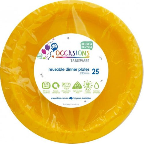 Dinner Plates - Yellow Pk 25