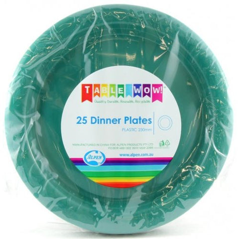 Reusable Dinner Plates - Hunter Green Pk25