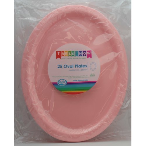 Reusable Buffet Plate Oval - Light Pink P25