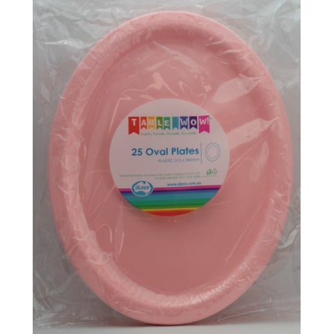 Reusable Buffet Plate Oval - Light Pink P25