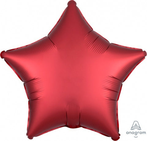 Foil Balloon 18" - Star Satin Red