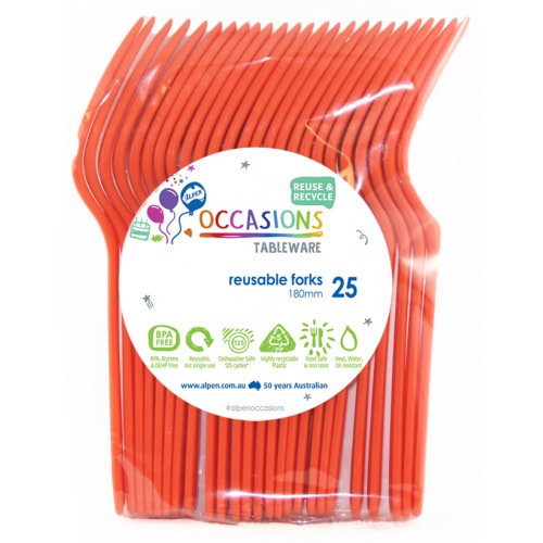 Reusable Forks - Orange Pk25