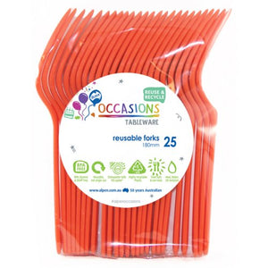 Reusable Forks - Orange Pk25