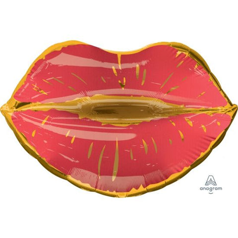 Supershape Foil Balloon - Satin Sangria Lips (78cm x 58cm)