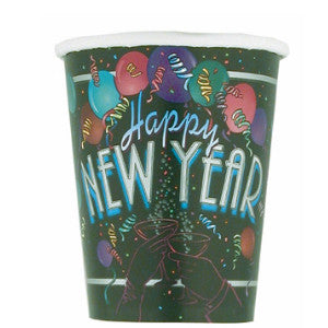 Printed Paper Cups - New Year's Cheer Pk 8