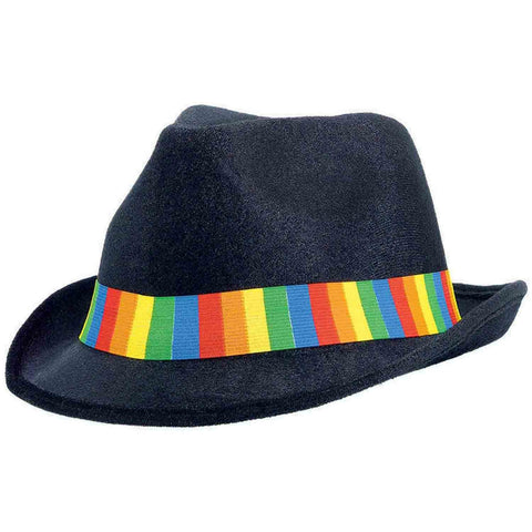 Hat - Fedora Velour Hat Rainbow
