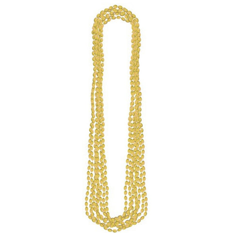 Necklaces - Plastic Metallic Necklaces Gold 8 Pack