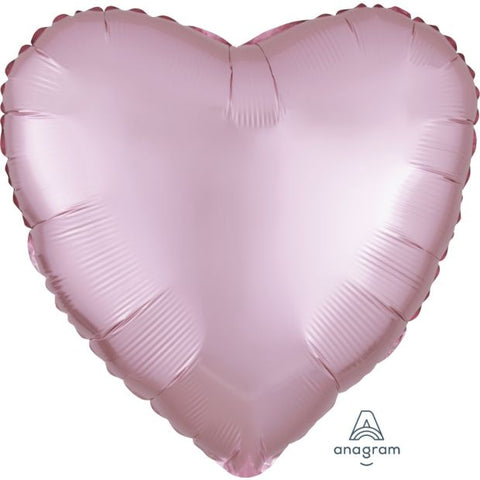Foil Balloon 18”-  Heart Shape Satin Luxe Pastel Pink
