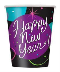 Printed Paper Cups - New Year Stellar Pk 8