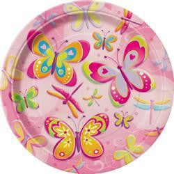 Printed Lunch Plates - Butterflies & Dragonflies Pk 8