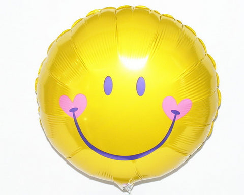 Foil Balloon 18" - Smiley With Hearts