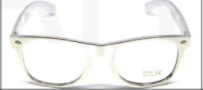 Party Glasses - Wayfarers Clear (Silver)