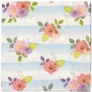 Lunch Napkins - Floral Stripes 2PLY Pk20