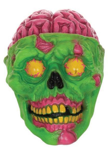 Skull - Neon Zombie with Brains 20cm