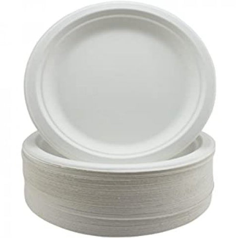 Lunch Plate - Sugarcane Lunch Plates 180mm White P50