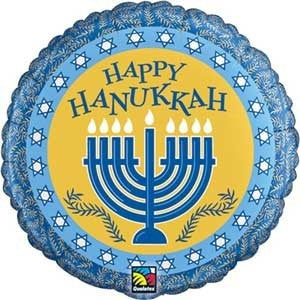 Foil Balloon 18" - Happy Hanukkah