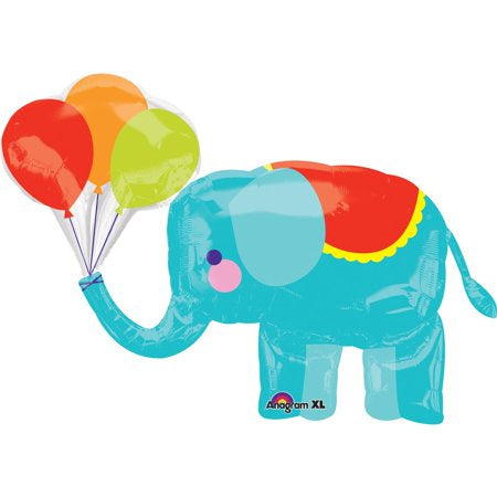 Foil Balloon Supershape - Elephant with Balloons