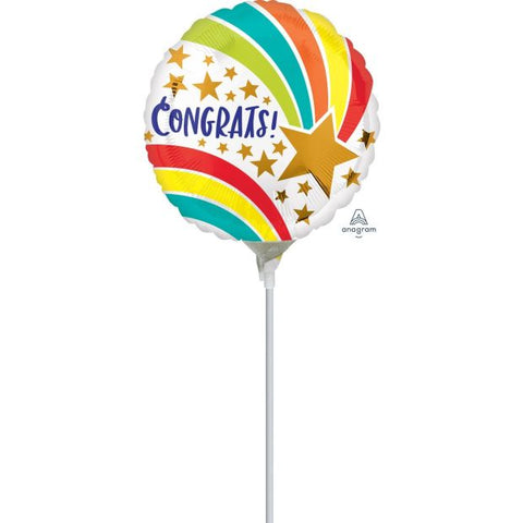 Foil Balloon 9'' - Congrats Shooting Star Air fill