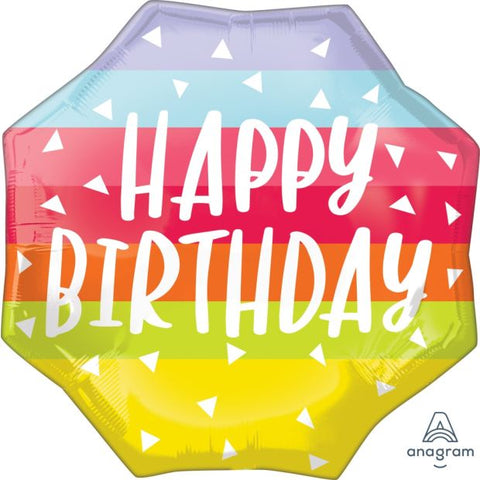 Foil Balloon SuperShape - Bright & Bold Birthday (55cm x 55cm)