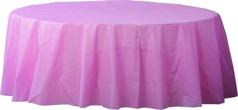Table Cover - Plastic Round Pink