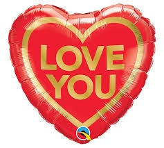 Foil Balloon 18" - Love You Golden Heart