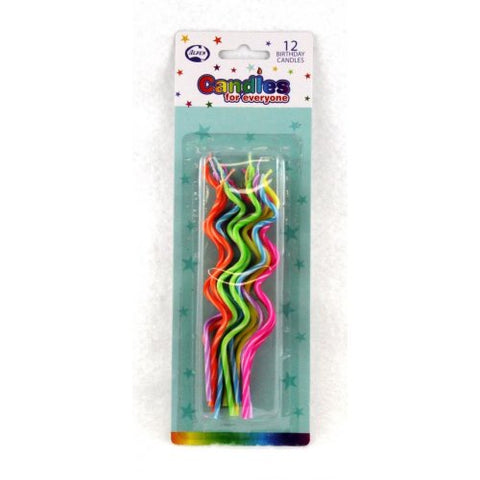 Slim Candles - Twisted Spiral Slims Candles Brights P12