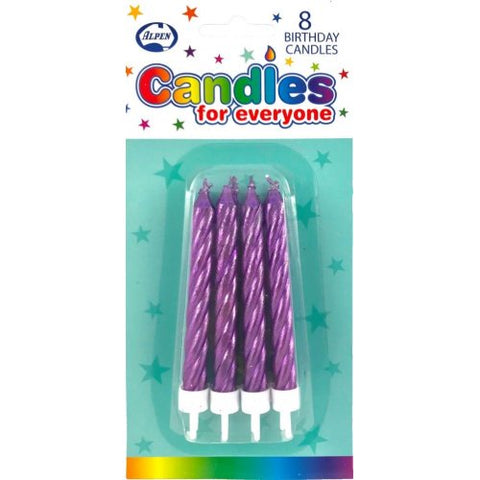 Candle - Metallic Purple Jumbo Candles with holders
