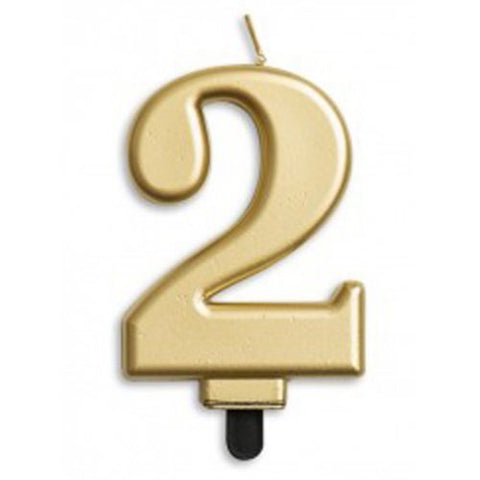 Candle - Numeral Jumbo Gold #2