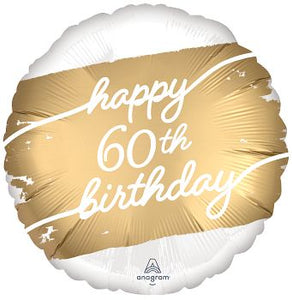 Foil Balloon 18" - Golden Age Happy 60th Birthday