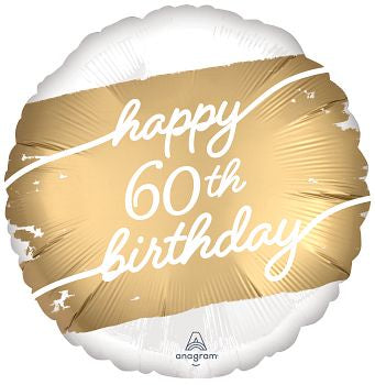 Foil Balloon 18" - Golden Age Happy 60th Birthday