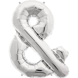 Foil Balloon Megaloon - & And Ampersand (Silver)