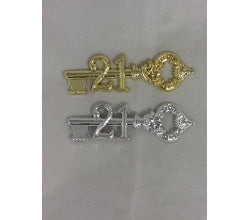 Cake - 21st Key Plaque (Gold or Silver)