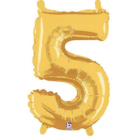 Foil Balloon 14''- Number 5 Gold Package only